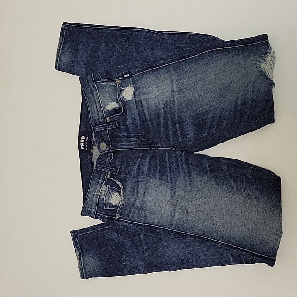 Fred by Fred Segal perfect skinny blue jeans, destructed women's sz 26